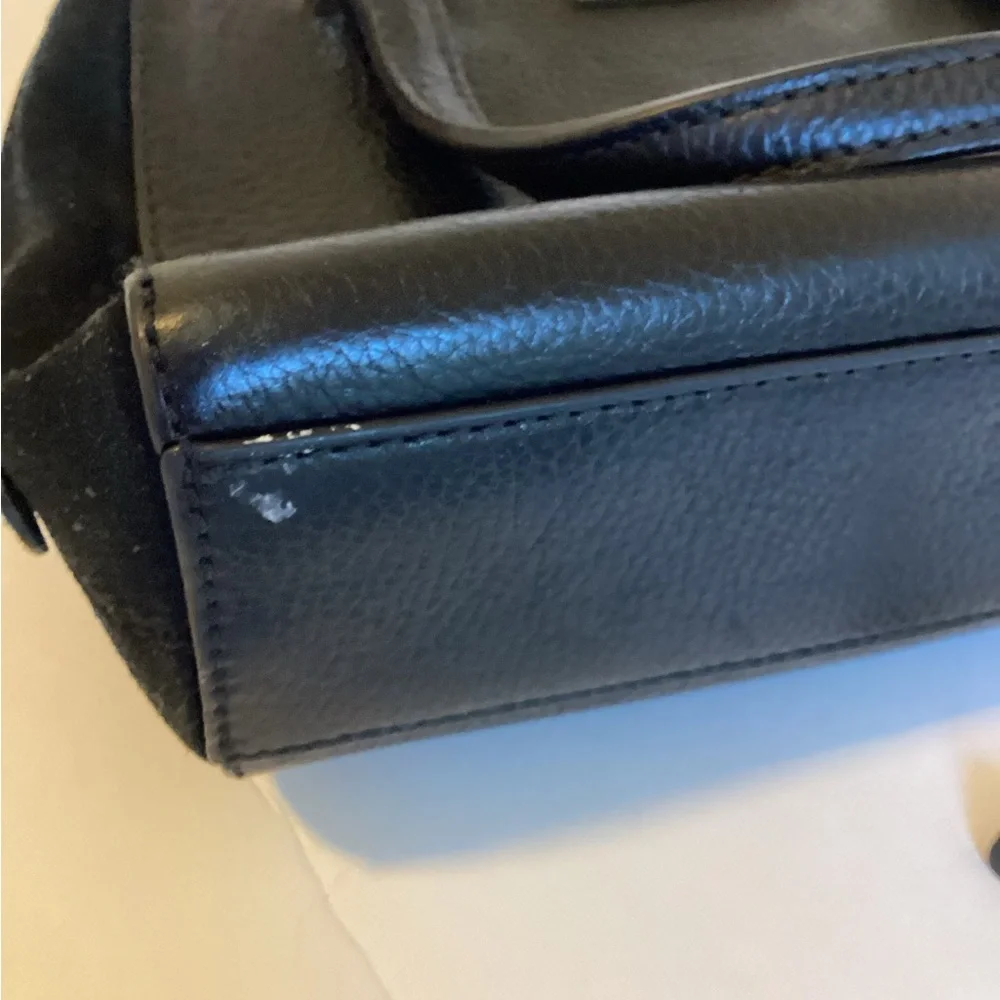 Kate Spade Kay Street Small Felix Satchel Black Pebbled Leather Suede Trim Bag - Picture 15 of 15